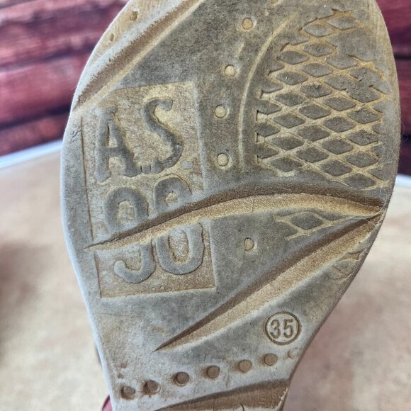 A.S.98 Leather Milk Peep Toe Wedge Espadrilles Sandal - Picture 15 of 16